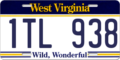 WV license plate 1TL938