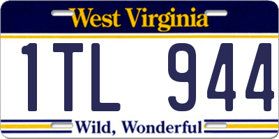 WV license plate 1TL944