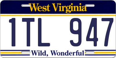 WV license plate 1TL947