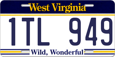 WV license plate 1TL949