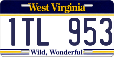 WV license plate 1TL953