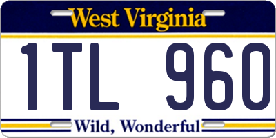 WV license plate 1TL960