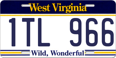 WV license plate 1TL966