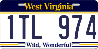 WV license plate 1TL974