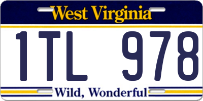 WV license plate 1TL978