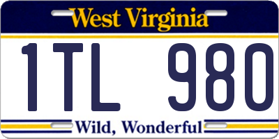 WV license plate 1TL980