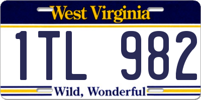 WV license plate 1TL982