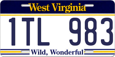WV license plate 1TL983