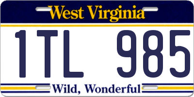 WV license plate 1TL985