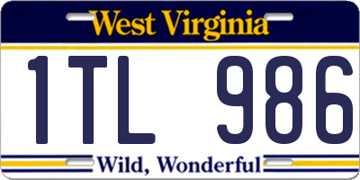WV license plate 1TL986