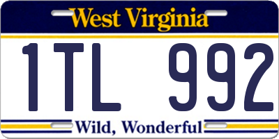 WV license plate 1TL992