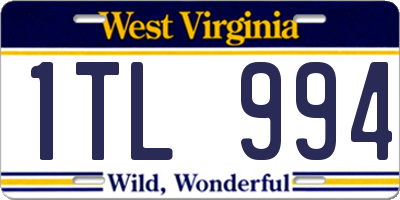 WV license plate 1TL994