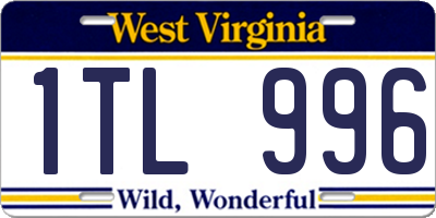 WV license plate 1TL996