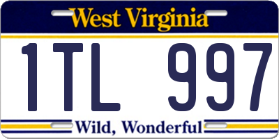 WV license plate 1TL997