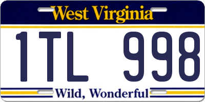 WV license plate 1TL998