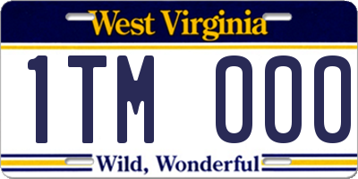 WV license plate 1TM000