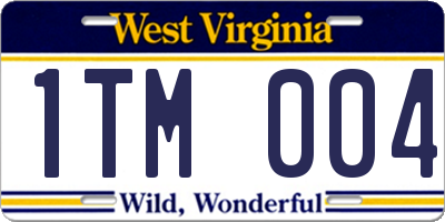 WV license plate 1TM004