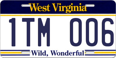 WV license plate 1TM006