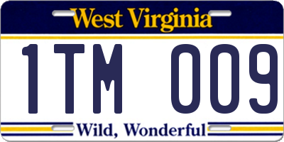 WV license plate 1TM009