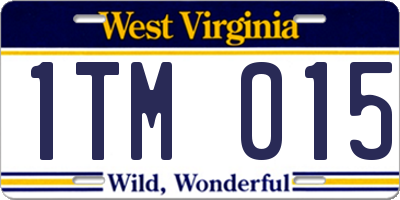 WV license plate 1TM015