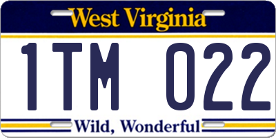 WV license plate 1TM022