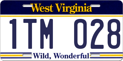 WV license plate 1TM028