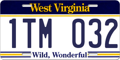 WV license plate 1TM032