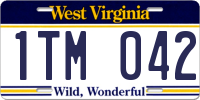 WV license plate 1TM042