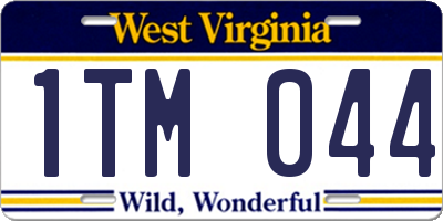 WV license plate 1TM044