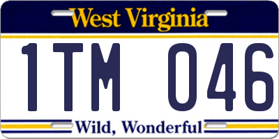 WV license plate 1TM046