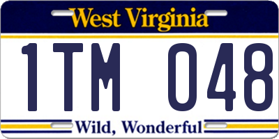 WV license plate 1TM048