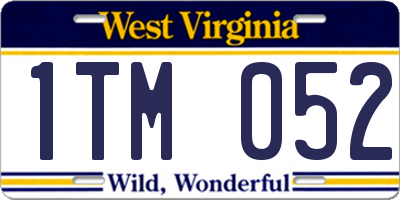 WV license plate 1TM052