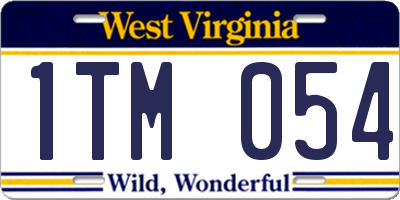 WV license plate 1TM054