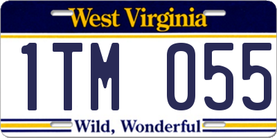 WV license plate 1TM055