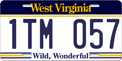 WV license plate 1TM057