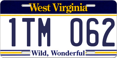 WV license plate 1TM062