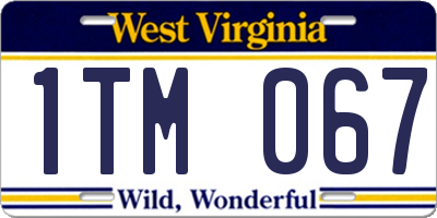 WV license plate 1TM067