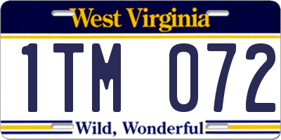 WV license plate 1TM072