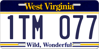 WV license plate 1TM077
