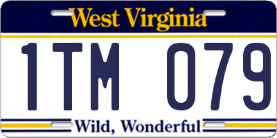 WV license plate 1TM079