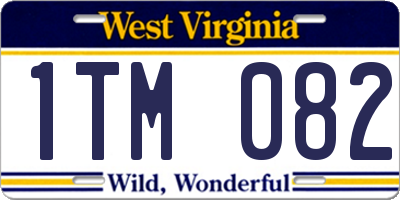 WV license plate 1TM082