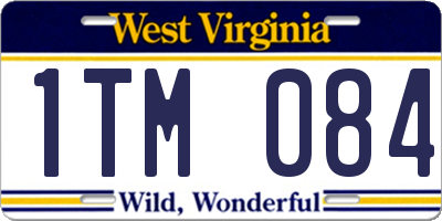 WV license plate 1TM084