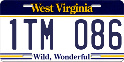 WV license plate 1TM086