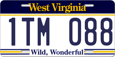 WV license plate 1TM088