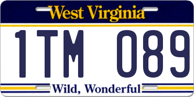 WV license plate 1TM089