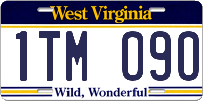 WV license plate 1TM090