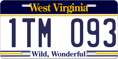 WV license plate 1TM093