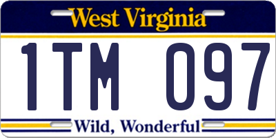 WV license plate 1TM097