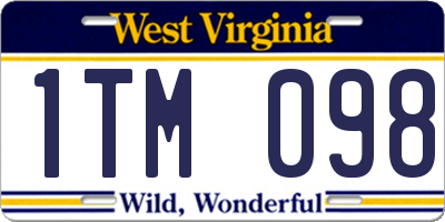 WV license plate 1TM098