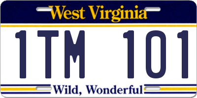 WV license plate 1TM101